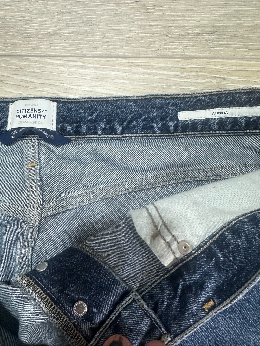 Citizens of Humanity Annina High Rise Wide Raw Hem Jeans Tagged 31 Measured 34 - Picture 9 of 10